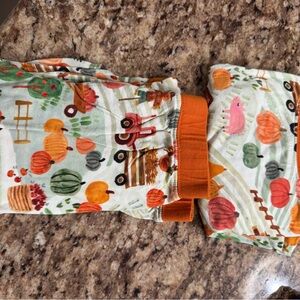 Little Sleepies Farm Fun Pajama Set - Orange and Green